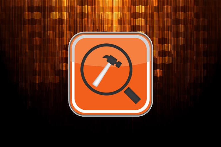 The RenovationFind logo on an abstract background of orange streaks.